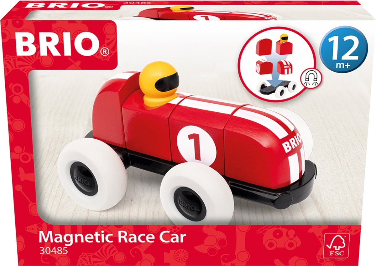 BRIO – 30485 Racewagen met magneten | Speelgoedauto voor kinderen vanaf 12 maanden